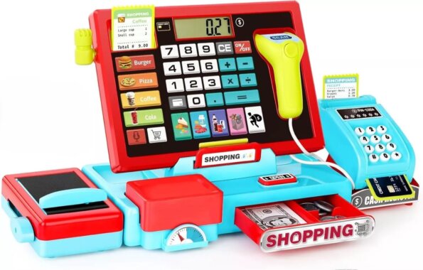 Elektromos pénztárgép, piros Elektromos pénztárgép, piros