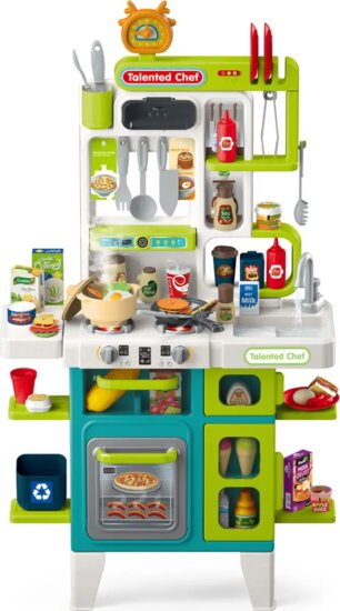 Játékkonyha szett kiegészítőkkel, zöld