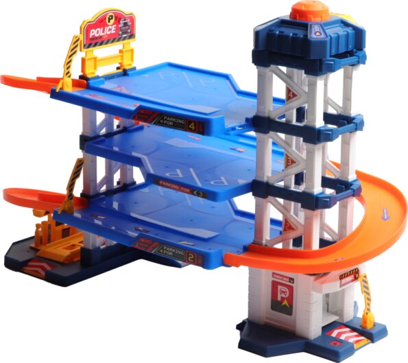 Négyemeletes rendőrségi parkoló játékszett, 64 db-os Négyemeletes rendőrségi parkoló játékszett, 64 db-os