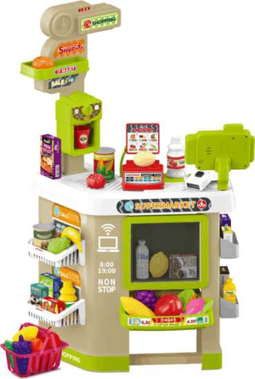 Szupermarket játékszett, 67 db-os, zöld Szupermarket játékszett, 67 db-os, zöld