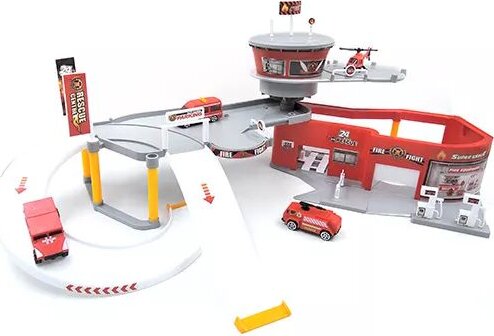 Tűzoltósági központ parkolóval