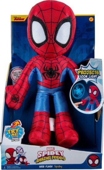 Póki és csodálatos barátai, Spidey világító plüssfigura, 23 cm Póki és csodálatos barátai, Spidey világító plüssfigura, 23 cm