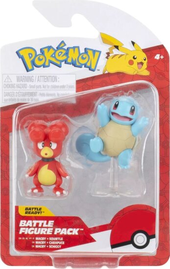 Pokémon, 2 db-os figura csomag, Magby, Squirtle Pokémon, 2 db-os figura csomag, Magby, Squirtle