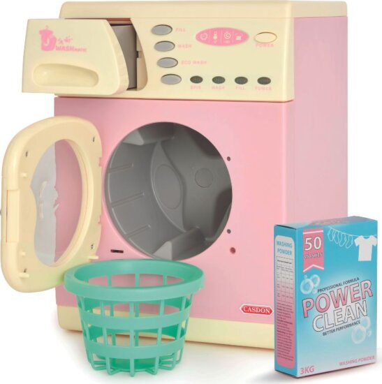 Rózsaszín elektromos mosógép kiegészítőkkel Rózsaszín elektromos mosógép kiegészítőkkel