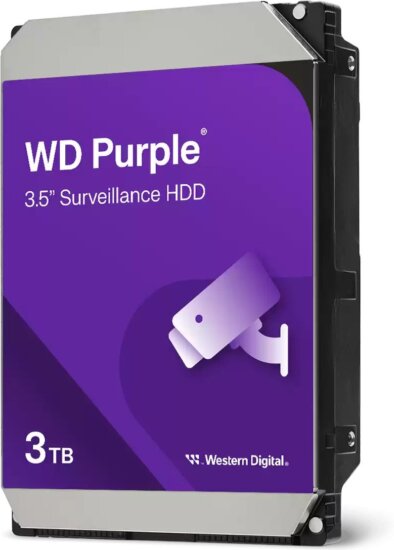Western Digital Purple 3TB merevlemez (3,5", SATA3, 5400rpm, 256MB cache)