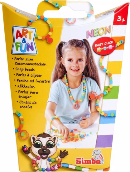 Art&Fun, Neon Snap gyöngykészlet, 250 db-os Art&Fun, Neon Snap gyöngykészlet, 250 db-os