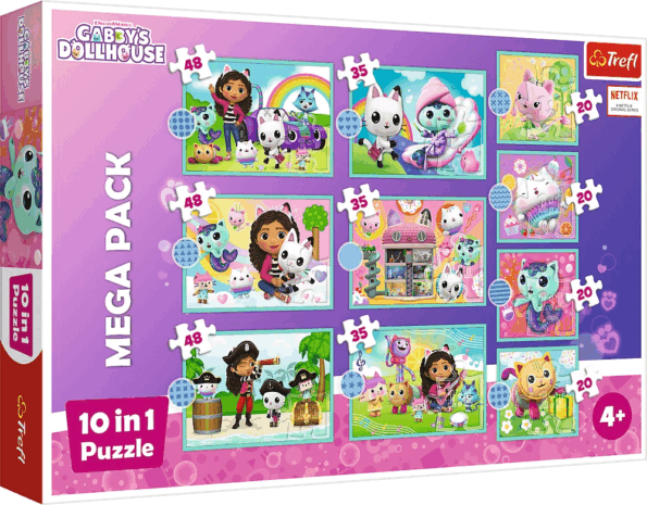Gabi babaháza, 10 az 1-ben puzzle, 20, 35, 48 darabos