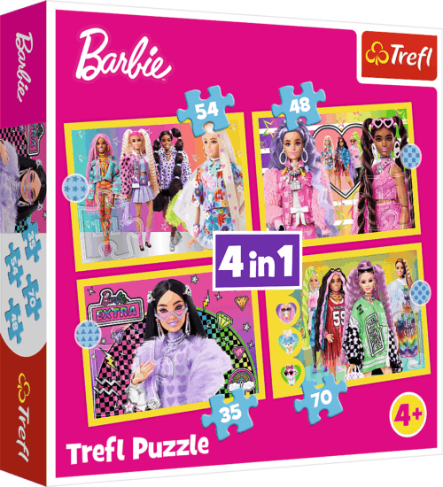 Barbie világa 4 az 1-ben puzzle, 35, 48, 54, 70 darabos Barbie világa 4 az 1-ben puzzle, 35, 48, 54, 70 darabos