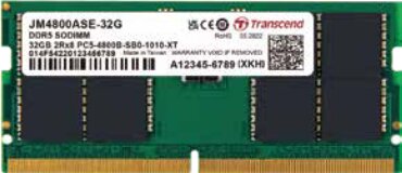 Transcend 16GB / 4800MHz JetRAM (DDR5, SODIMM, 1RX8)