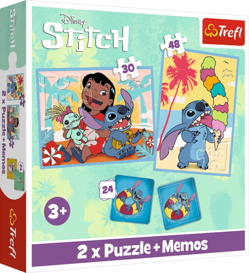 Lilo & Stitch puzzle és memória játék, 30, 48 darabos