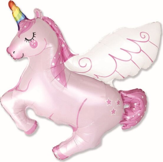Unikornis formájú óriás fólia lufi, 110 cm