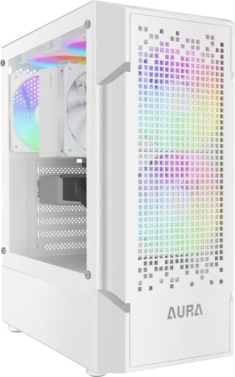 Gamdias Aura GC7 ARGB Tempered Glass, fehér