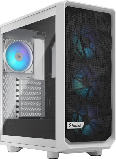 Fractal Design Meshify 2 Compact RGB (táp nélküli) ablakos ATX ház, fehér