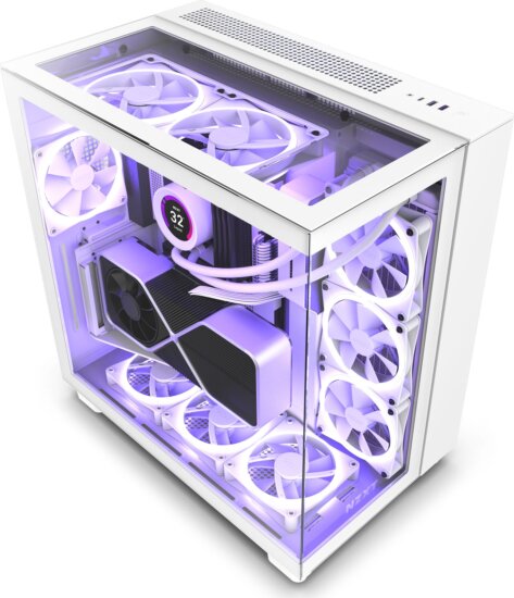NZXT H9 Elite (táp nélküli) ablakos ATX ház, fehér