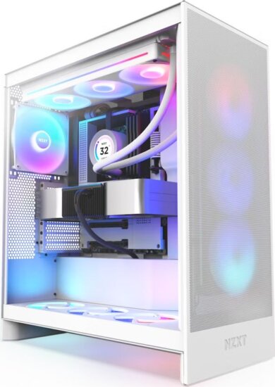 NZXT H7 Flow 2024 RGB (táp nélküli) ablakos ATX ház, fehér