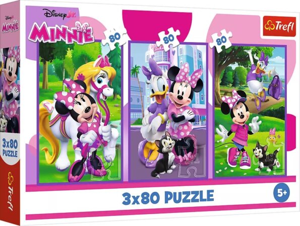 Minnie egér és barátai puzzle, 3 x 80 darabos