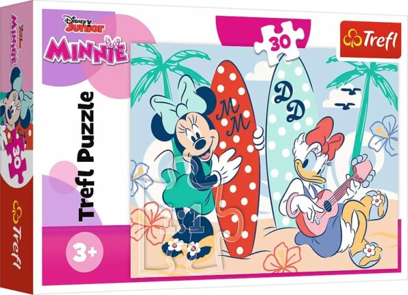 Minnie és Daisy a tengerparton puzzle, 30 darabos