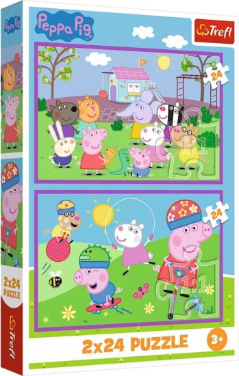 Peppa a játszótéren puzzle, 2 x 24 darabos