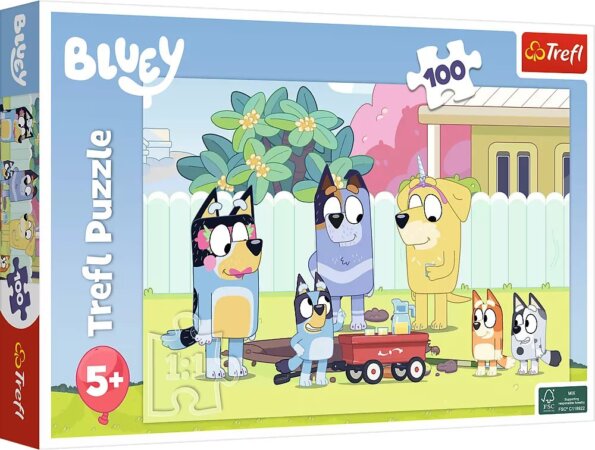 Bluey boldog világa puzzle, 100 darabos