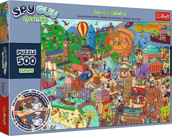 Spy Guy Európa nyomozós képkereső puzzle, 500 darabos