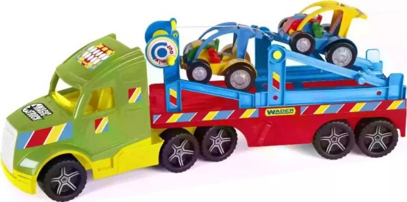 Wader, Magic Truck Basic autószállító kamion buggy kisautókkal, 79 cm