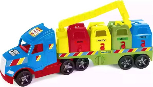 Wader, Magic Truck Basic szelektív kukásautó, 79 cm