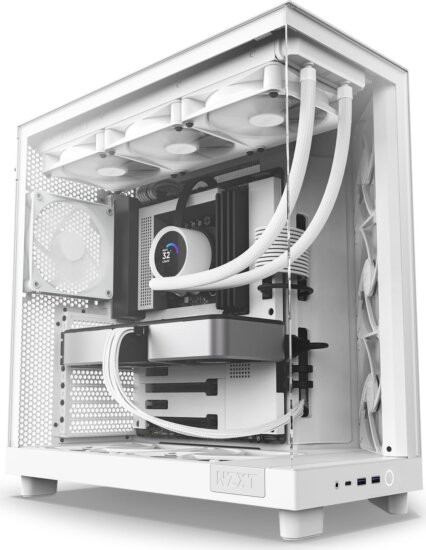 NZXT H6 Flow (2023) (táp nélküli) ablakos ATX ház, fehér