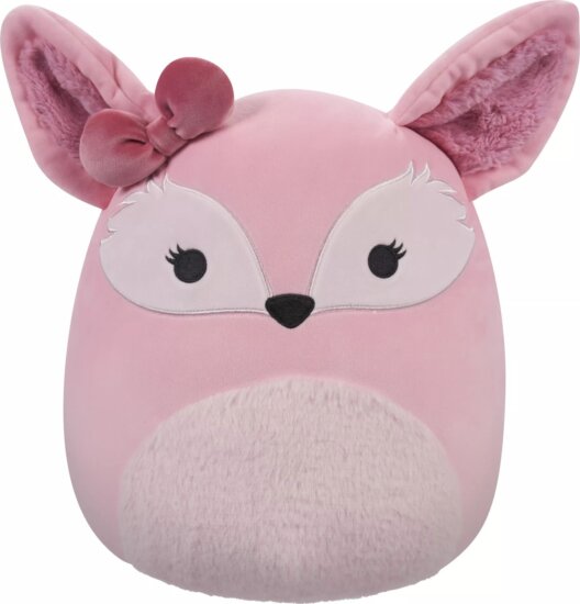 Squishmallows, Miracle a rózsaszín sivatagi róka, masnival, 30 cm