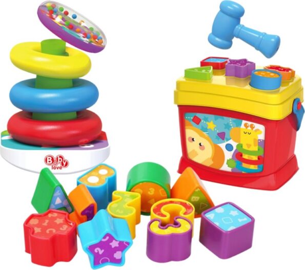 Formaválogató és toronyépítő játékszett