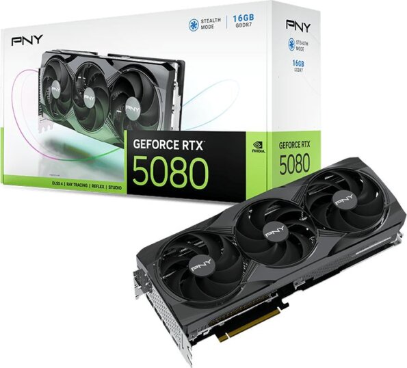 PNY GeForce RTX 5080 16GB DDR7 Triple Fan
