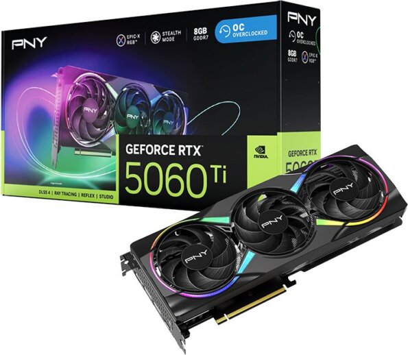 PNY GeForce RTX 5060 Ti 8GB DDR7 ARGB OC PNY GeForce RTX 5060 Ti 8GB DDR7 ARGB OC