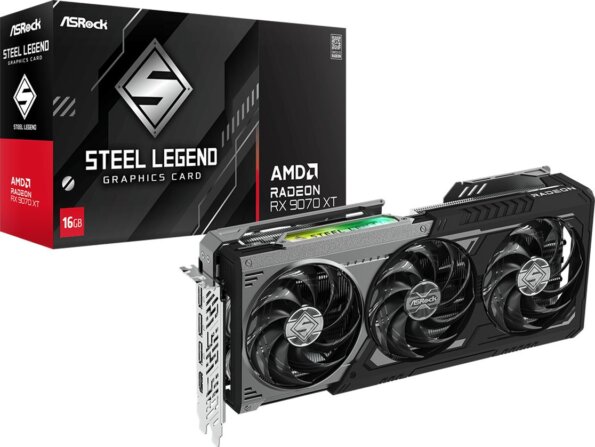 ASRock Radeon RX 9070 XT Steel Legend Dark 16GB ASRock Radeon RX 9070 XT Steel Legend Dark 16GB