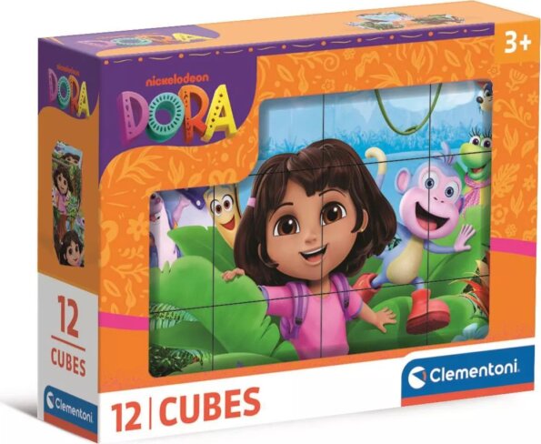Clementoni, Dóra, a felfedező mesekocka, 12 db-os