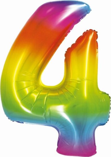 Szivárvány színű, számos fólia lufi, 76cm, 4