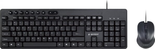Gembird KBS-UM-04 billentyűzet + egér szett (angol US, vezetékes, fekete) Gembird KBS-UM-04 billentyűzet + egér szett (angol US, vezetékes, fekete)