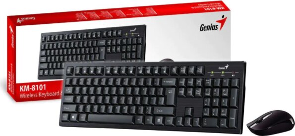 Genius KM-8101 billentyűzet + egér szett (magyar, vezeték nélküli, fekete)