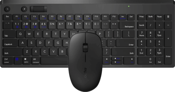 Rapoo 8050T billentyűzet + egér szett (magyar, vezeték nélküli, fekete)