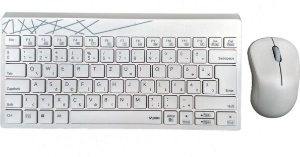 Rapoo 8000M billentyűzet + egér szett (magyar, multi-mode vezeték nélküli, fehér) Rapoo 8000M billentyűzet + egér szett (magyar, multi-mode vezeték nélküli, fehér)