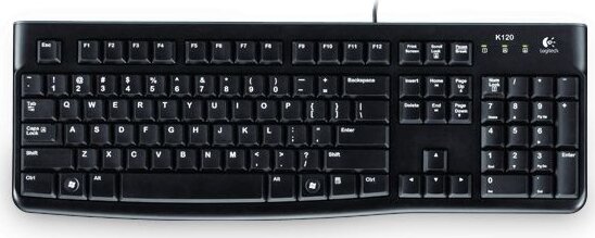 Logitech K120 (német, USB, OEM, fekete)