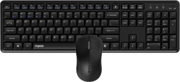 Rapoo 8150M Silent billentyűzet + egér szett (magyar, multi-mode, vezeték nélküli, silent, fekete)