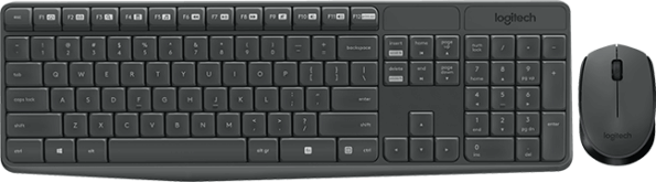 Logitech MK235 billentyűzet + egér szett (magyar, vezeték nélküli, fekete)