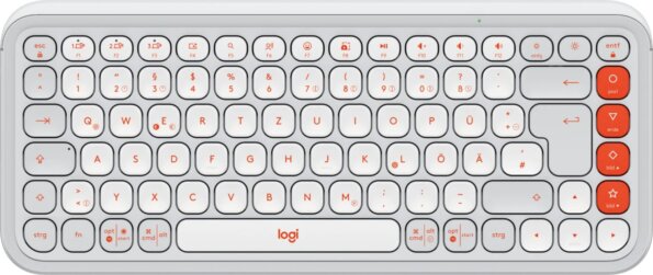 Logitech Pop Icon Keys (amerikai - US, vezeték nélküli, piszkosfehér/narancssárga)