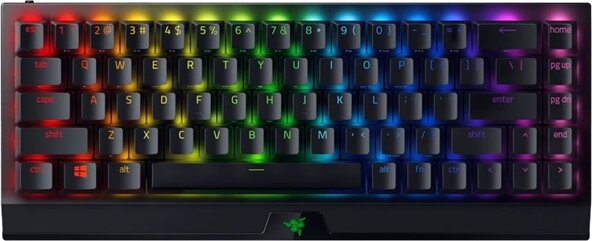 Razer BlackWidow V3 Mini HyperSpeed (amerikai - US, Green Switch, RGB, gamer, fekete)