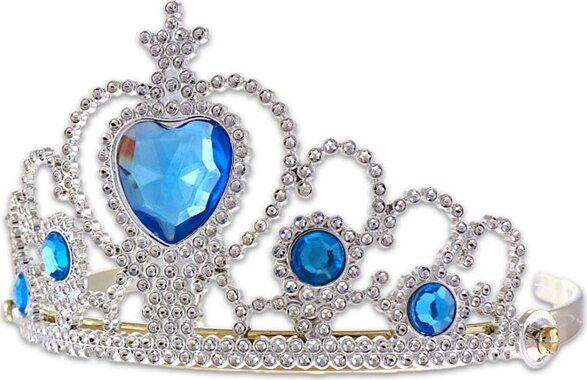 Ezüst tiara kék kövekkel