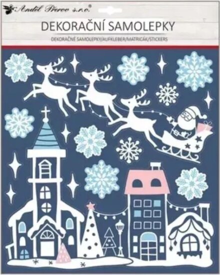 Télapó a városban csillogós dekormatrica, 30 x 38