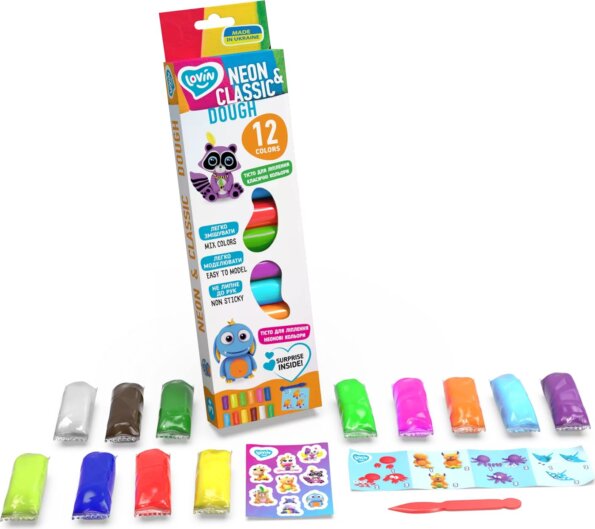 Okto Lovin, Gyurma szett, 12 db-os, neon és klasszikus