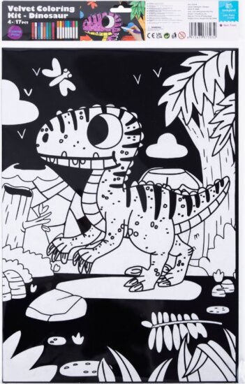 Tookyland, Bársonyos színezőkészlet, Dinoszaurusz, 30 x 25 cm Tookyland, Bársonyos színezőkészlet, Dinoszaurusz, 30 x 25 cm