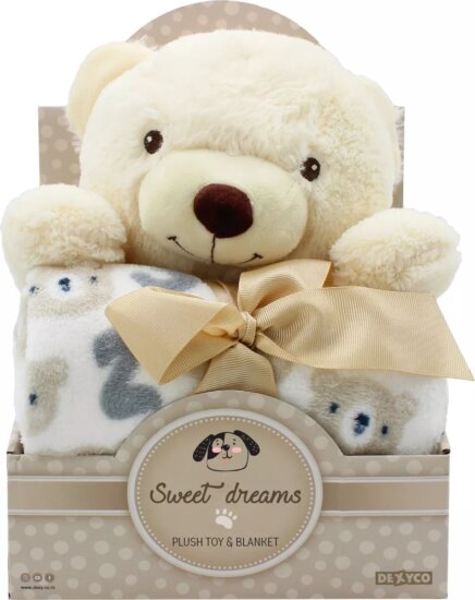 Sweet Dreams, Macis ajándékszett takaróval, krémszín