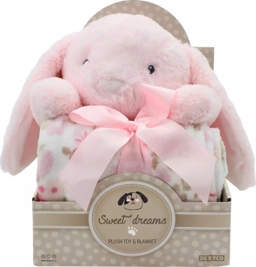Sweet Dreams, Nyuszis ajándék szett takaróval, rózsaszín