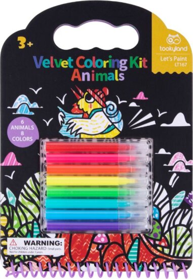Tookyland, Bársonyos színezőkészlet, 6 db-os, Állatok Tookyland, Bársonyos színezőkészlet, 6 db-os, Állatok